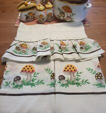 Vintage 1970s Sears Merry Mushroom 2 Curtains With Valance picture