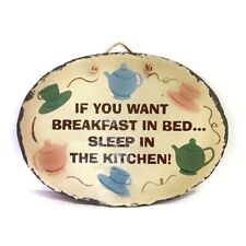 Wall Hanging Breakfast in Bed Kitsch Slate Retro Plain Jane Novelty Humor Plaque picture
