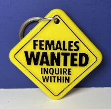 Vintage Females Wanted Inquire Within Key Chain (Key Expressions, 1987) Plastic picture