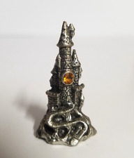 Vintage Castle with Yellow Crystal Pewter Figurine  - CCI#4122 picture