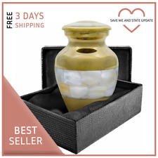 Mother of Pearl Small Keepsake Urn for Human Ashes -Qnty 1 with Box & Velvet Bag picture