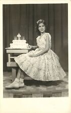 RPPC Quinceanera Portrait Girl & Birthday Cake, Mexicali BC Mexico Unposted picture