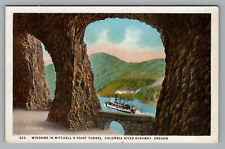Postcard Oregon Mitchell's Point Tunnel Window Views Steamer on Columbia River picture