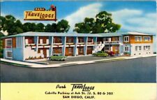 1953. PARK TRAVELODGE. SAN DIEGO, CA. POSTCARD FX13 picture