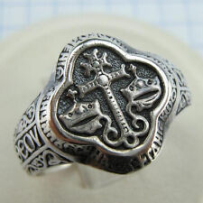 925 Sterling Silver Byzantine Wedding Ring US size 10.25 Prayer Scripture Crowns picture