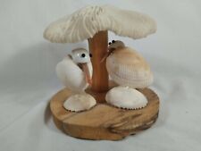 Vtg Seashell Sea Birds With Mushroom or Umbrella Figurine picture