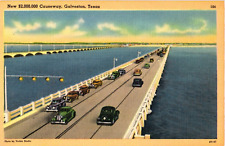 Postcard Aerial view New 2,000,000 Causeway, Galveston, Texas picture