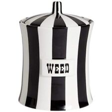 Jonathan Adler “WEED” Vice Canister Ceramic Silicone Seal Ring Treat Cookie Jar picture