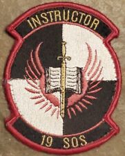 USAF AIR FORCE 19th SOS Special Operations Squadron INSTRUCTOR Patch SUBDUED VTG picture