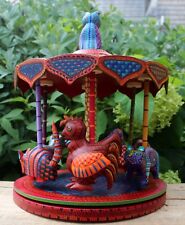 Alebrije Merry-Go-Round Animals Hand Carved Hand Painted Oaxaca Mexican Folk Art picture