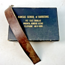 Vintage Kansas School of Barbering Kit With Leather Strop picture