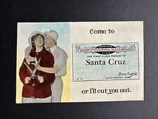 Postcard Humor About Santa Cruz California True Love Railroad Line H68 picture