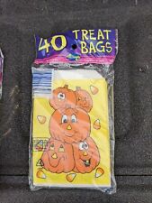 Fun World 1995 40 Vintage Halloween Trick Treat Paper Bags  - Pumpkins picture