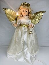Vintage Christmas Animated Light Up Angel 24” Motion-ettes Telco Gold & White  picture