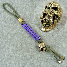 Handmade Paracord Knife Lanyard With Brass Skull Bead / Keychains Pendant picture
