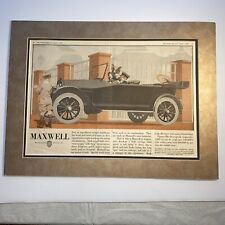 1920 Maxwell Motor Company Ad Framed Boy Driving Dog Art Deco Old Car Show Fan picture
