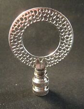Lamp Finial-ANTQ. SILVER PERFORATED DISK Lamp Finial-Satin Nickel Base picture