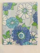 Vintage Fieldcrest Perfection Flower Power Daisy Standard Pillowcase Blue 1970s picture
