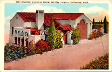 VTG Lithograph Postcard Rudolph Valentino's Home Whitley, Ca. Kashower 1928 picture