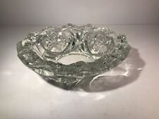 Vintage Large Lead Crystal Cut Clear Glass Cigar Cigarette Ashtray 7.5”Heavy 🚬 picture