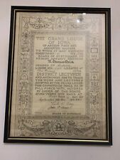 Vintage 1966 Masonic Auburn Lodge Iowa 592 District Lecturer Certificate Framed picture