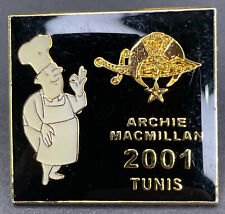 2001 Tunis Archie MacMillan Chef's Kiss Shriner Freemason Masonic Snapback Pin picture