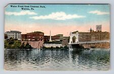 Warren PA-Pennsylvania, Water Front from Crescent Park, Antique Vintage Postcard picture