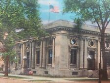 C 1920 American Flag Flies Over Post Office Evanston IL Antique Postcard picture