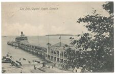 The Pier Crystal Beach Ontario Canada Postcard Black & White Used Vintage picture