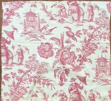 Vintage Cotton Printed Chinoise Scenic Fabric picture