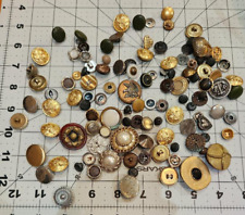 Vintage Antique Old Buttons Metal approx 5.5 ozs picture