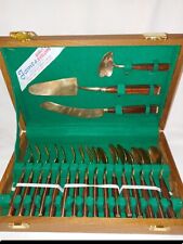 Jane's Quality Jewelers Bangkok Thailand 19 Piece Silverware Set In Box Vintage picture