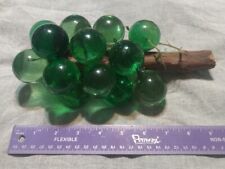 Vintage Mid Century Large Emerald Green Lucite Acrylic Grapes Cluster Driftwood picture