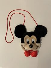 DISNEY Mickey Mouse Shoulder Handbag Purse Plush Toy Vintage RARE Just For Fun picture