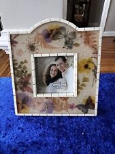 GANZ Picture Frame TREASURED MEMORIES 3.5 X 3.5 Resin Butterflies And Flowers. picture