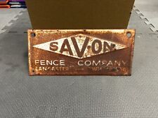 Signs Advertising Fence Gas Oil Original Antique Vintage Embossed Metal Rare picture