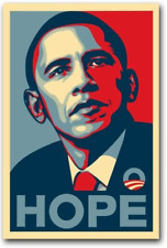 Barack Obama FAIREY (Hope) Rare Campaign Poster 11 X 17 picture