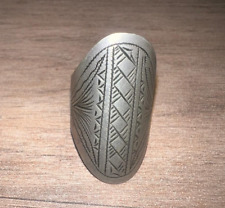 Antique Vintage Engraved Vintage Moroccan Tuareg Silver Color Ring - Wearable picture