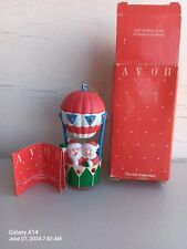 Vintage Avon Lights Musical Hot Air Balloon Ornament Rudolf Santa Coming To Town picture