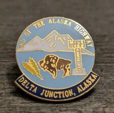 End of the Alaska Highway Delta Junction, Alaska Mile 1422 Travel Souvenir Pin picture