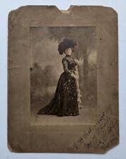 ca.1900 ANTIQUE CABINET CARD PHOTO w AUTOGRAPH FLORA ECHARD ? New York City picture