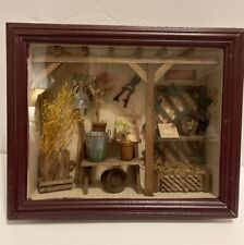 Vintage 3D Garden Scene With Tools Diorama Shadow Box 14” picture