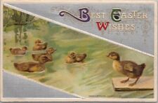 Vintage Winsch EASTER Embossed Postcard Ducks Ducklings c1910s picture