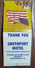 Smethport PA Motel Your Home Away From Home Matchbook Cover Full 20 Matches Flag picture