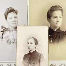 Cabinet Cards Photographs Women Lot of 3  CDV Illinois Michigan England Antique  picture