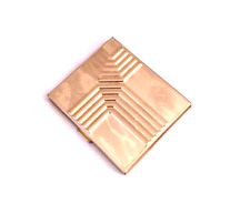 Vintage Merle Norman Creme Puff Gold Tone Metal Mirrored Rectangle Compact USA picture