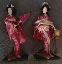 Vintage Japanese Nishi Doll  NANAMAIGASA  Geisha Figurine Lot Of 2 (Read) picture