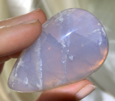 GORGEOUS AAA GRADE RARE BLUE ROSE QUARTZ POLISHED RED GLOW CRYSTAL TEARDROP *1 picture