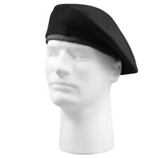 ROTHCO Classic Military WOOL Beret Eyelets Army Uniform BLACK SIZE 7.25 picture