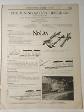 1928 vintage print ad Nolan mine equip Mining Safety Device Co. Bowerston Ohio   picture
